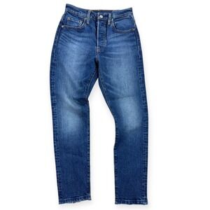 Levi's Premium 501 Big E Jeans Women's 25x28 Blue Denim Dark Wash Straight Leg